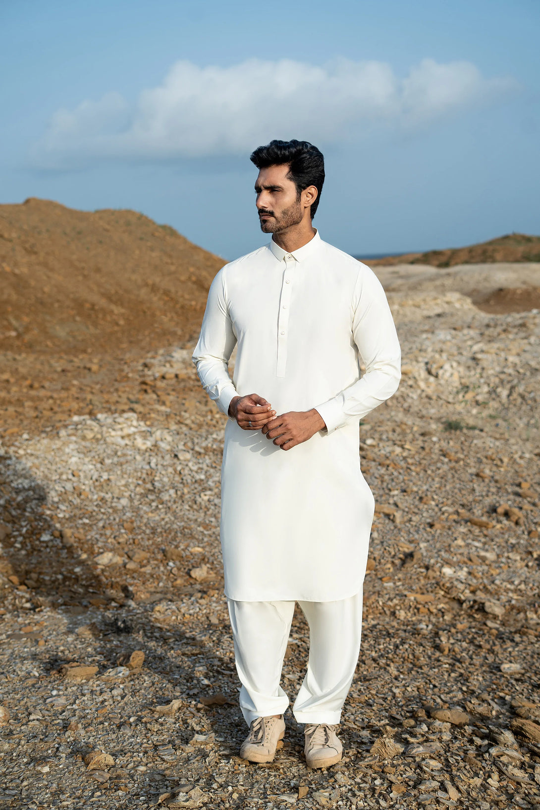 Premium Cream Shalwar Kameez for Men  |  Ainsunnah