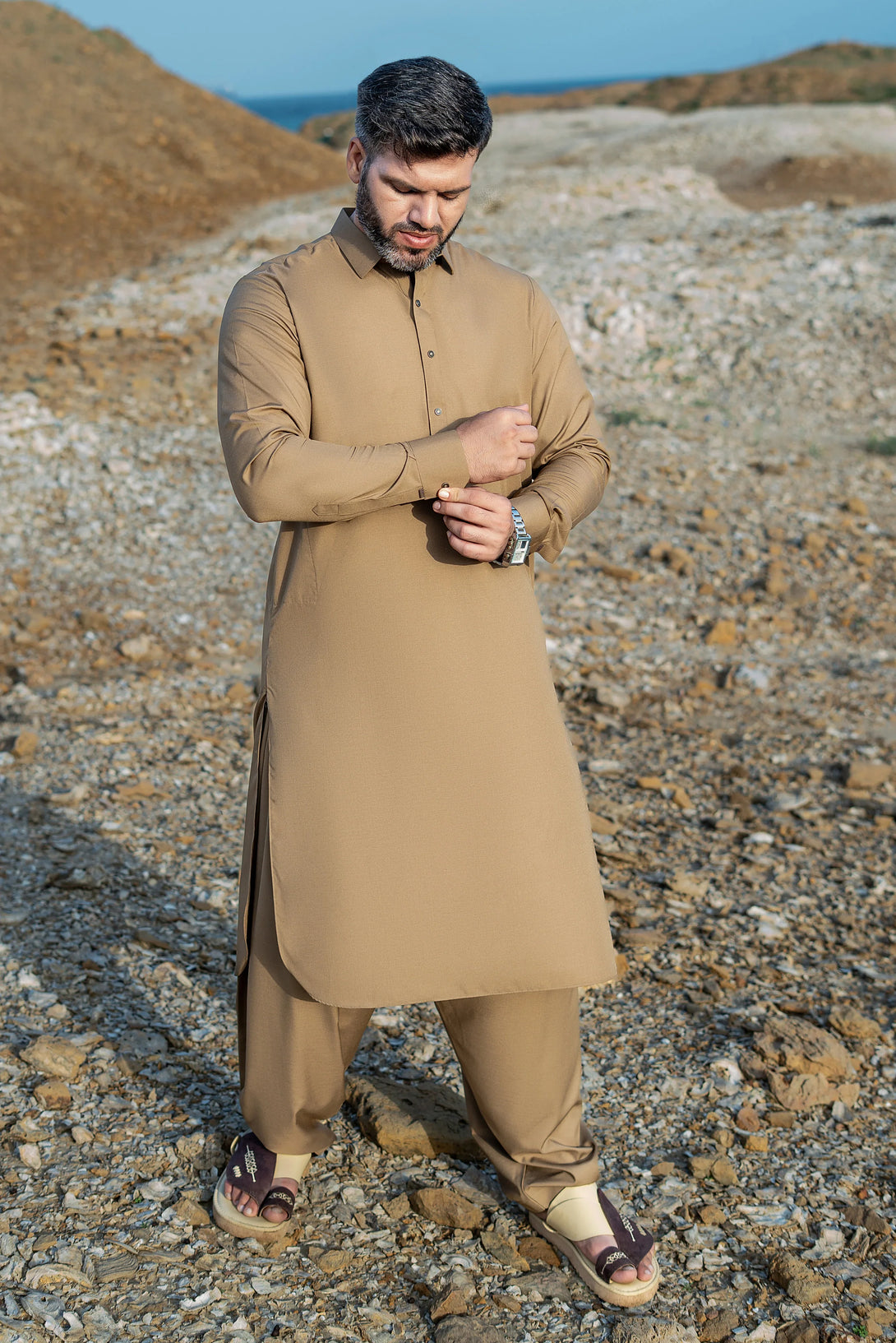 Premium Coffee Shalwar Kameez for Men  |  Ainsunnah