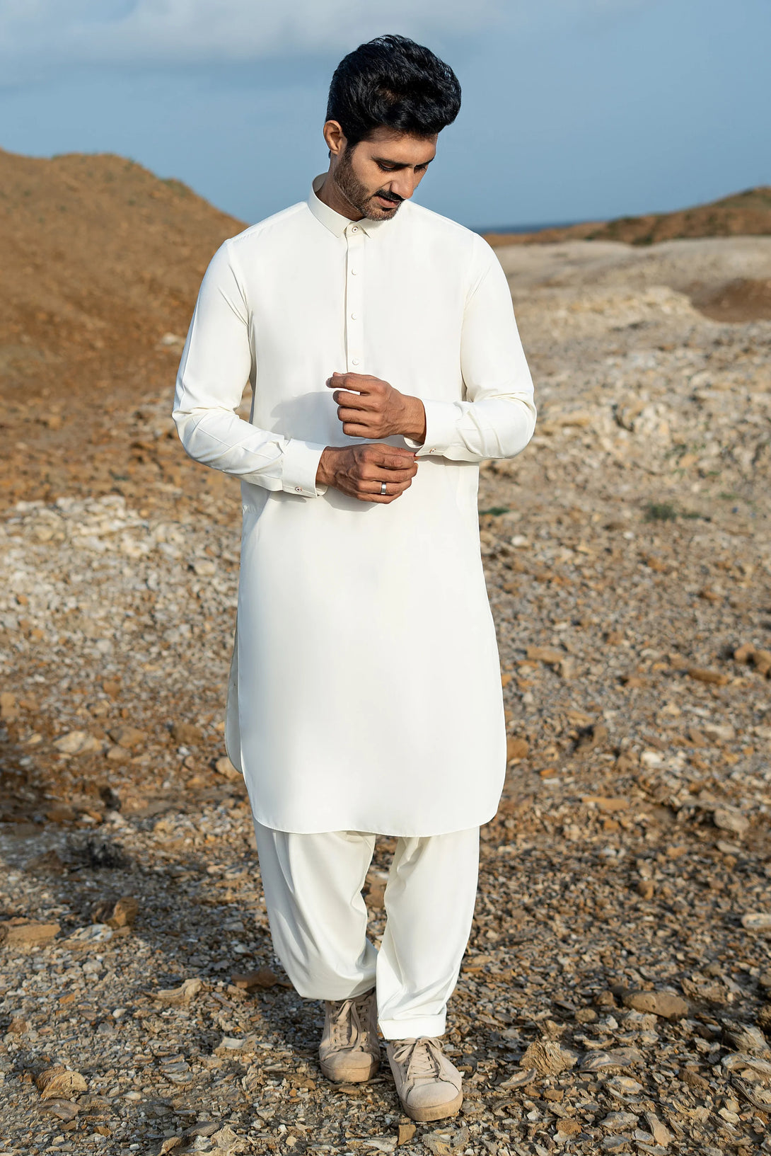 Premium Cream Shalwar Kameez for Men  |  Ainsunnah