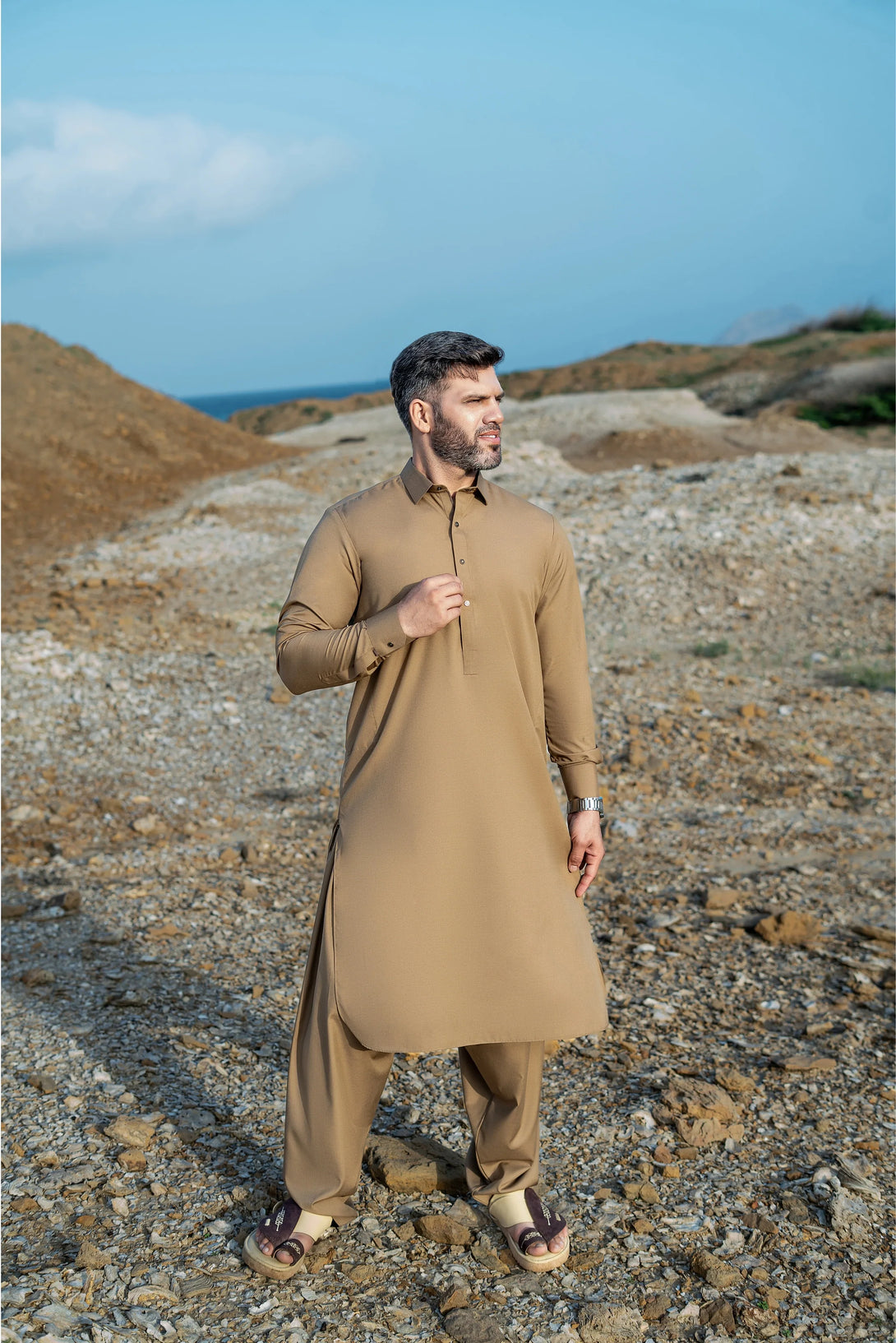 Premium Coffee Shalwar Kameez for Men  |  Ainsunnah