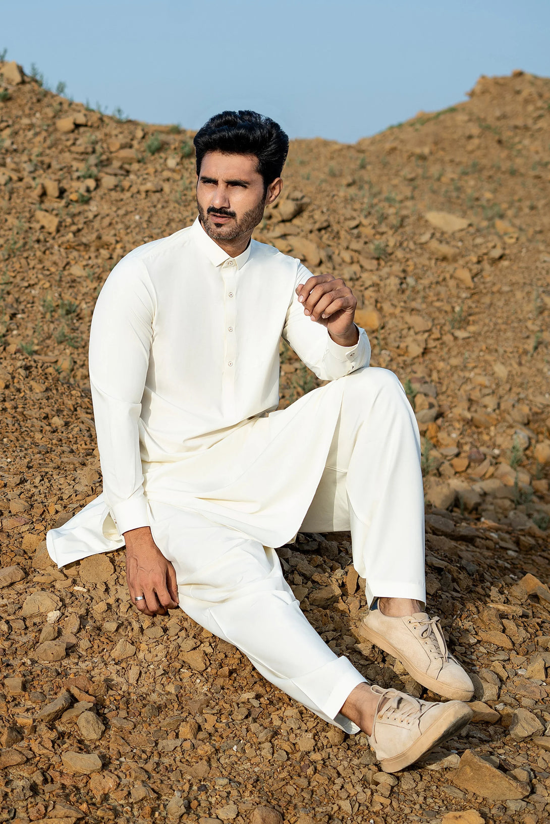 Premium Cream Shalwar Kameez for Men  |  Ainsunnah