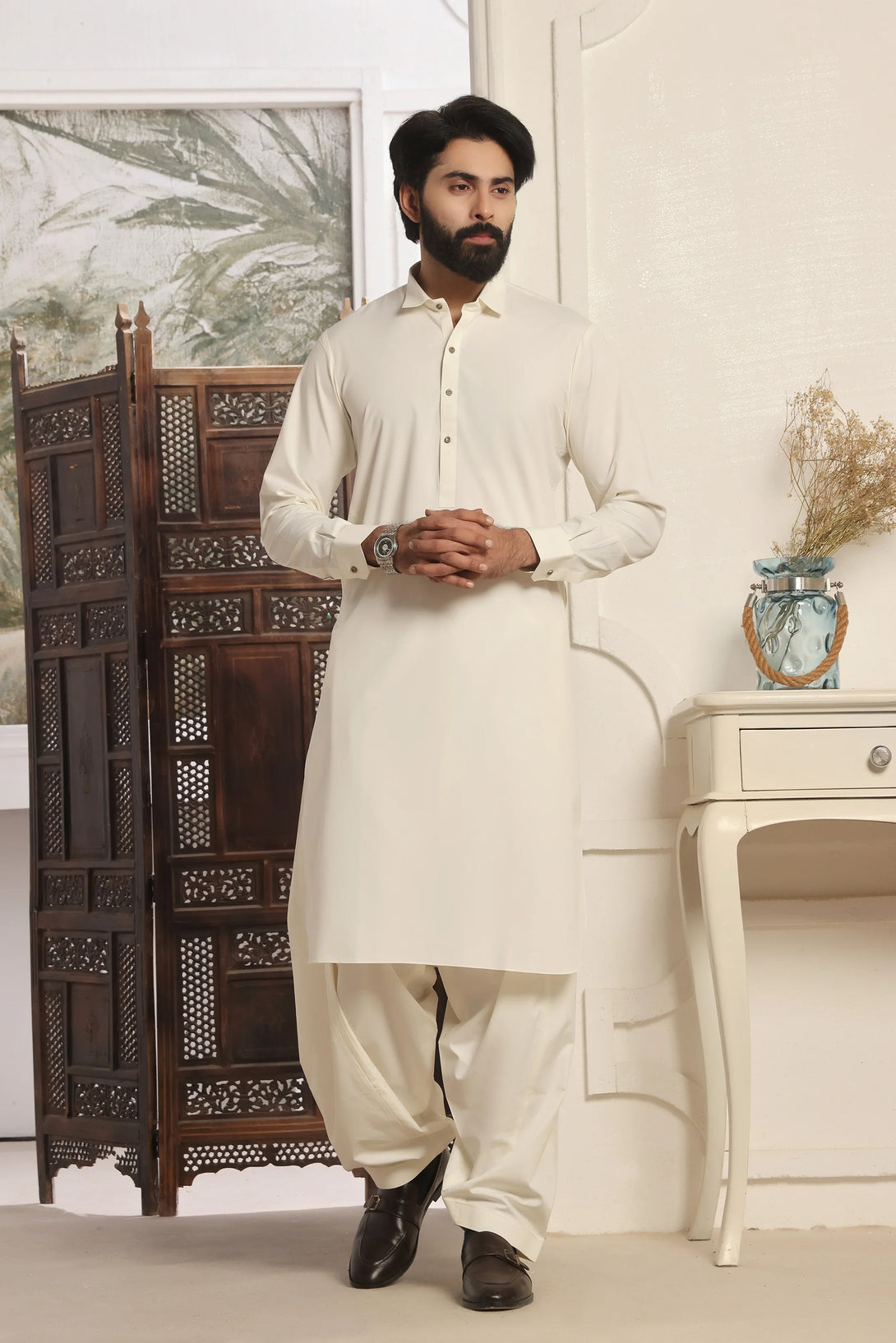 Premium Off White Shalwar Kameez for Men  |  Ainsunnah